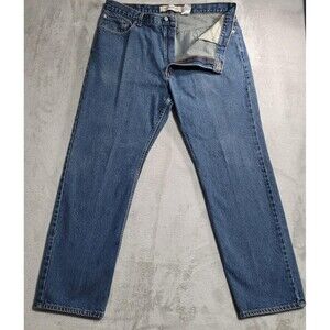 Levi's 505 Regular Fit Jeans Mens 42x32 Blue Med Wash Straight Zip Fly Denim